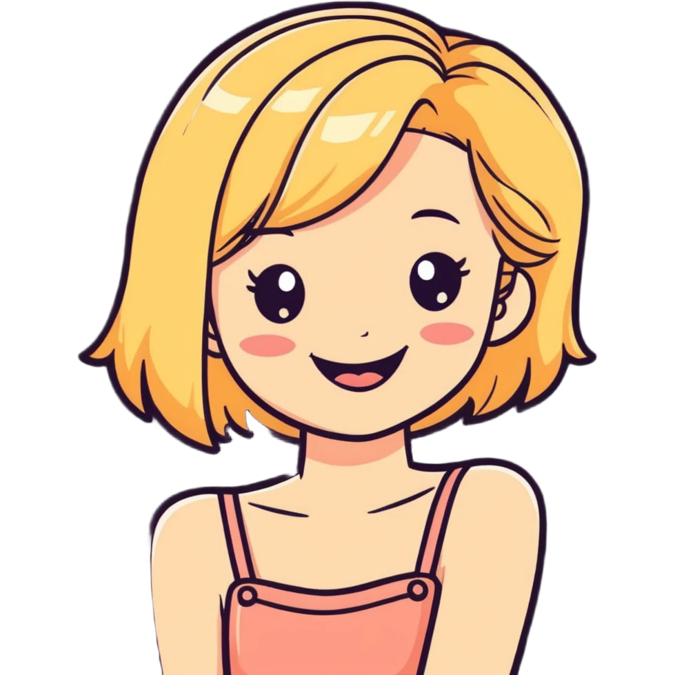petite blonde woman blushing giggle emoji