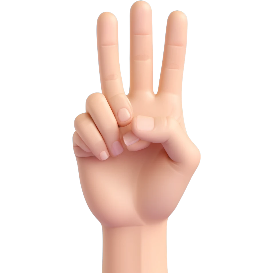 middle finger, Microsoft Teams 3D emoji style, realistic hand, neutral skin tone, clear gesture, no background emoji