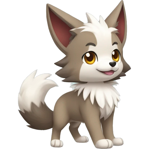 Kawaii Chibi Poochyena-Rocruff-Lycanroc-Pokémon Full Body emoji