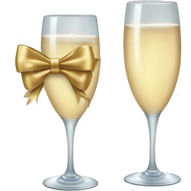 champange glass and with a bow emoji