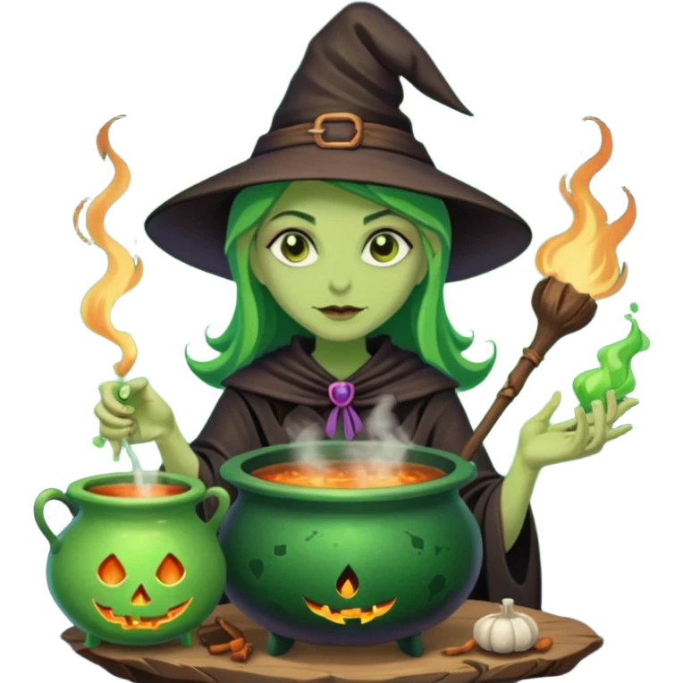 green witch cooking potion emoji