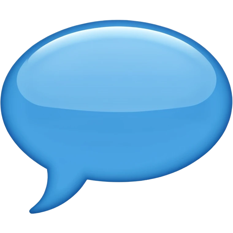 empty blue speech bubble, no text, no face, nothing inside emoji