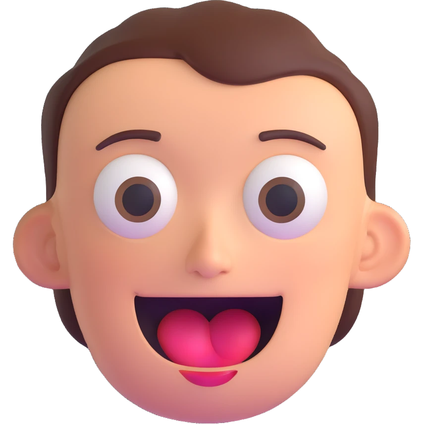 AI agent making a silly face with exaggerated features emoji