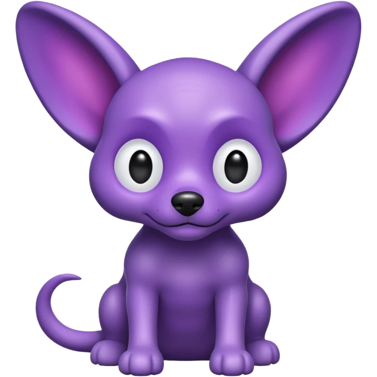 alien dog purple very big folded ear emoji