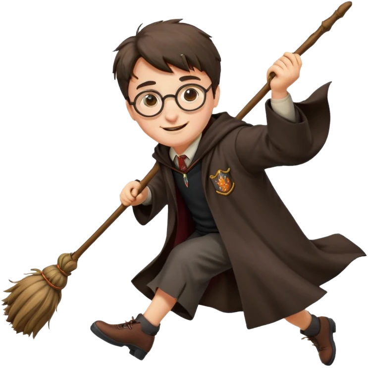 Harry potter flying on a broomstick emoji