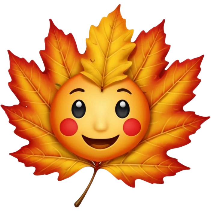 Make the background transparent and have a fall leaf with a face that is saying yes or holding a sign saying yes emoji