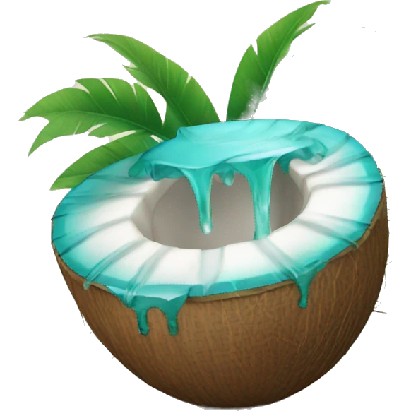 coconut filled with turquoise water emoji