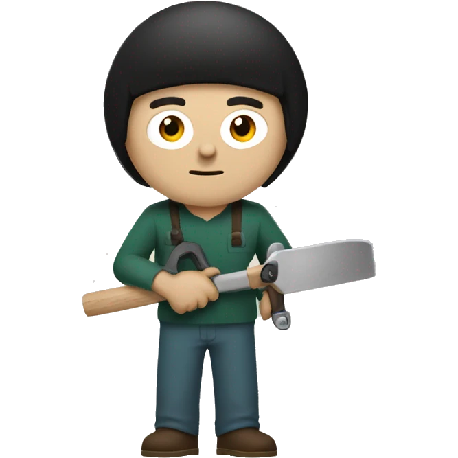 Timmie from South Park holding tools emoji