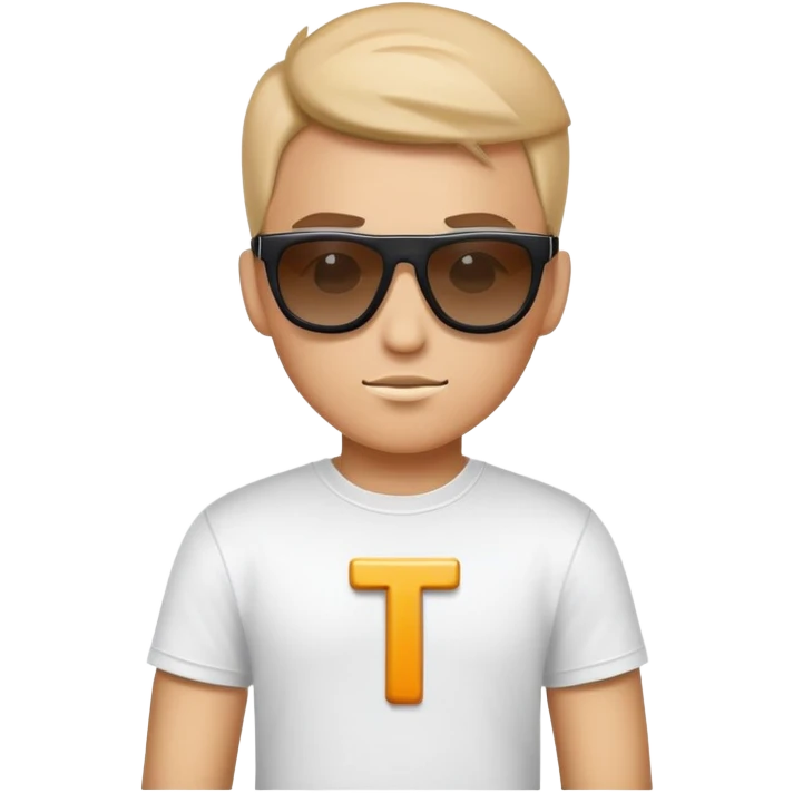 Cool gaming character with sunglasses and letter T emoji
