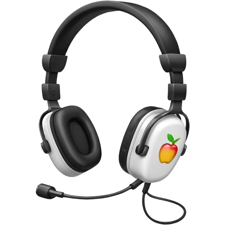 gamer headset classic style, like Apple emojis emoji