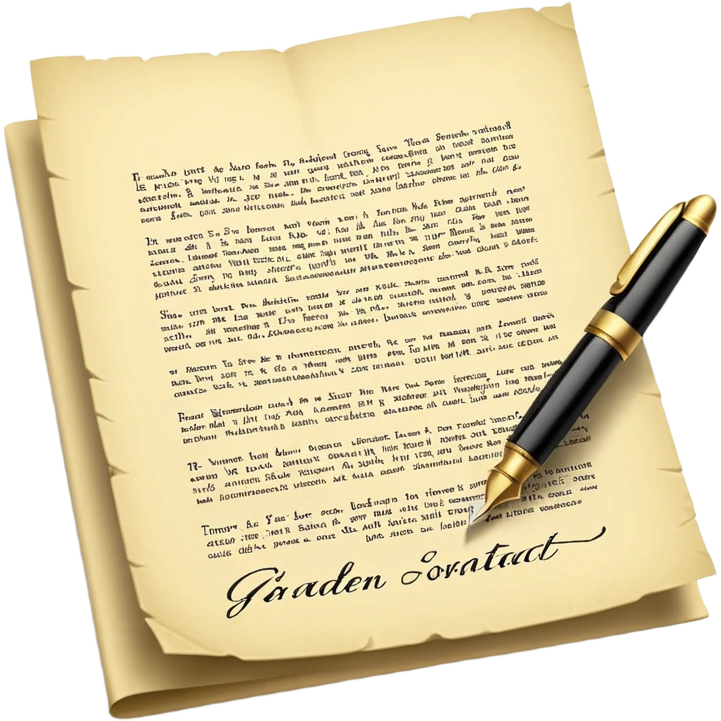 Guarantee contract golden paper signed and sealed emoji