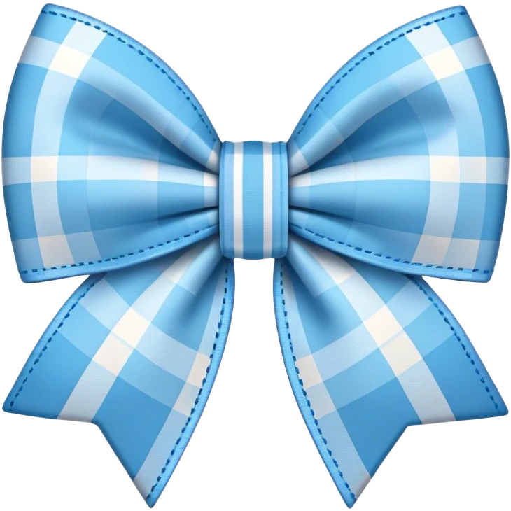 light blue plaid bow emoji