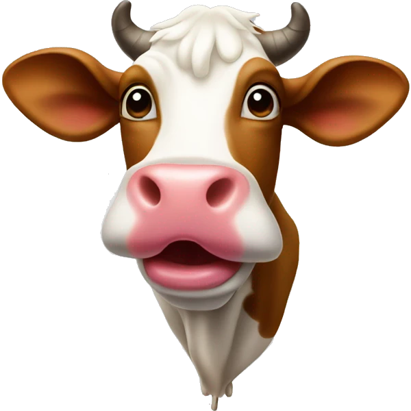 Upside down cow with tongue out emoji