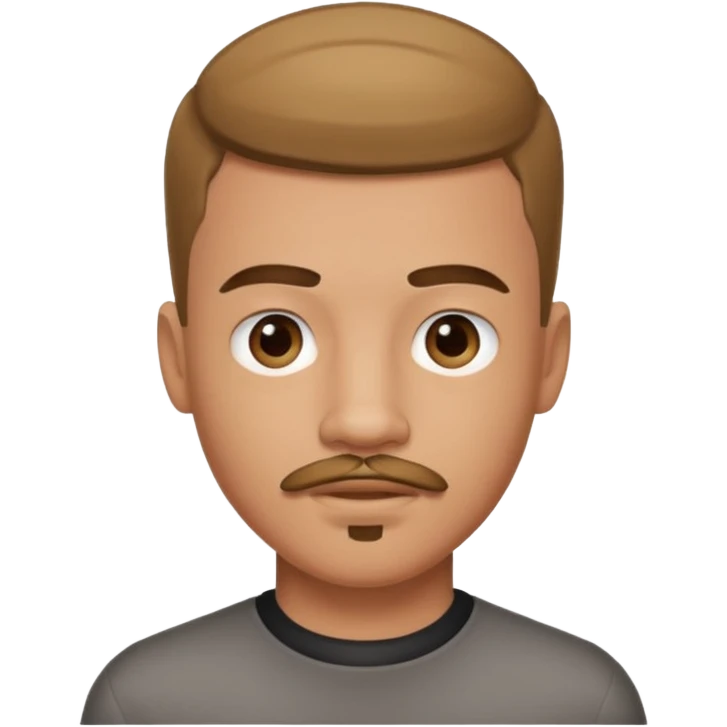 menino de 18 anos com corte americano cavanhaque e bigode  emoji