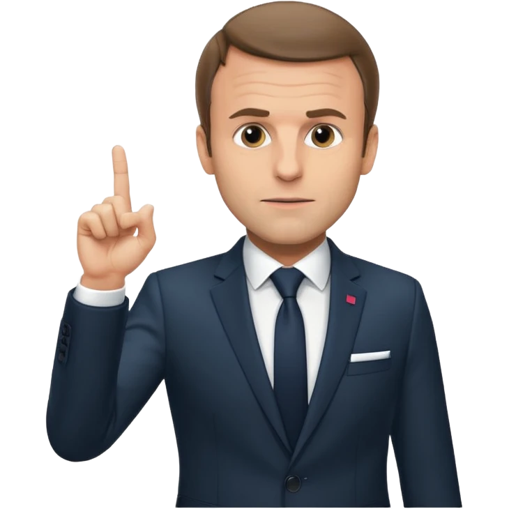 Emmanuel Macron qui fait un 🖕 emoji