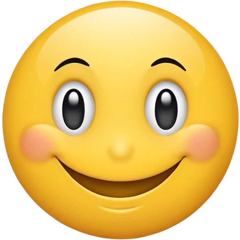 smiley face with wide, uneven eyes, big goofy grin, playful and silly, clumsy personality emoji