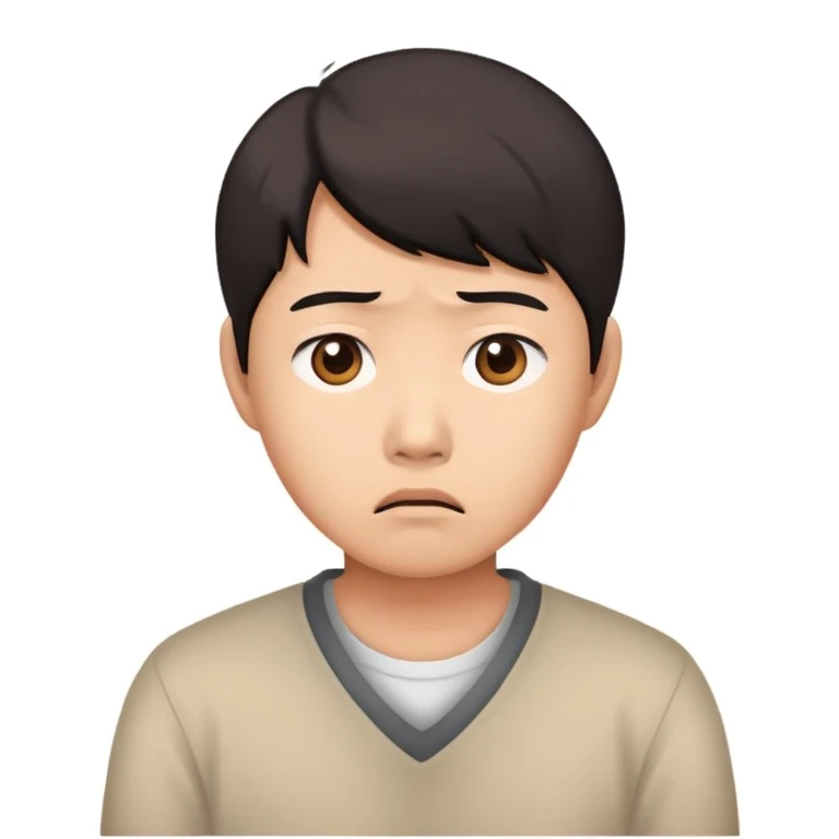 Worried Asian emoji