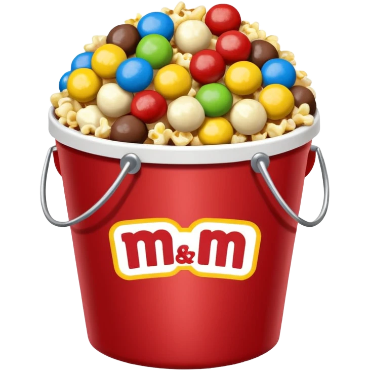 Bucket of popcorn and Peanut m&ms emoji