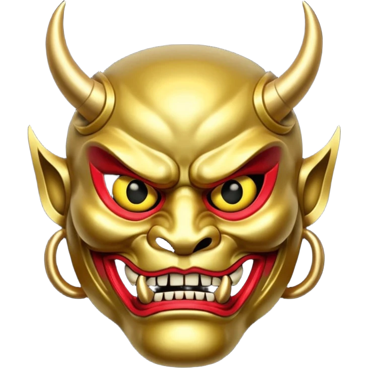 make a gold oni mask emoji