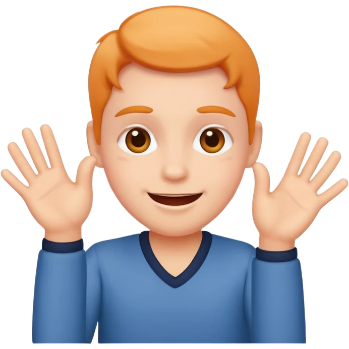 Blushing happy face with jazz hands emoji
