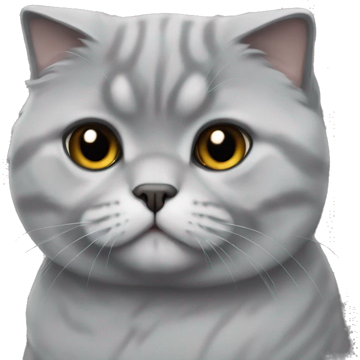 All grey Scottish fold cat emoji