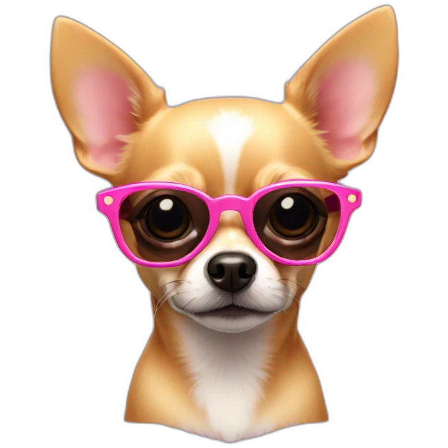 Chihuahua con gafas de sol rosas emoji
