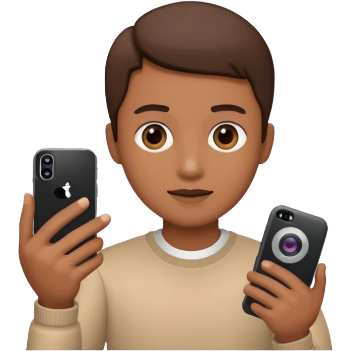 person holding a phone and recording a video emoji