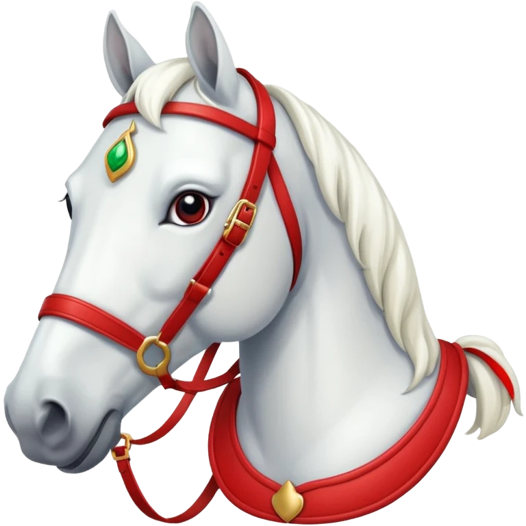 christmas new year's white horse with a red saddle emoji