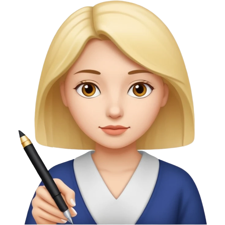 Woman writing with a pen on paper emoji