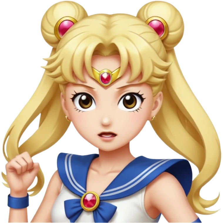 Sailor moon dramatically fighting bad guys emoji
