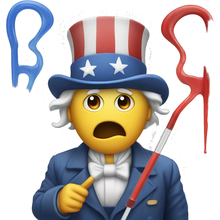 Uncle Sam got sick from the thermometers emoji