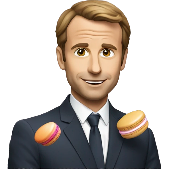 Macron qui mange des macaron emoji