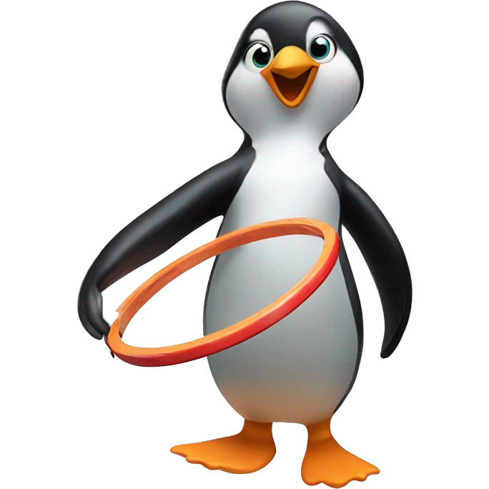 Penguin hoola hooping emoji