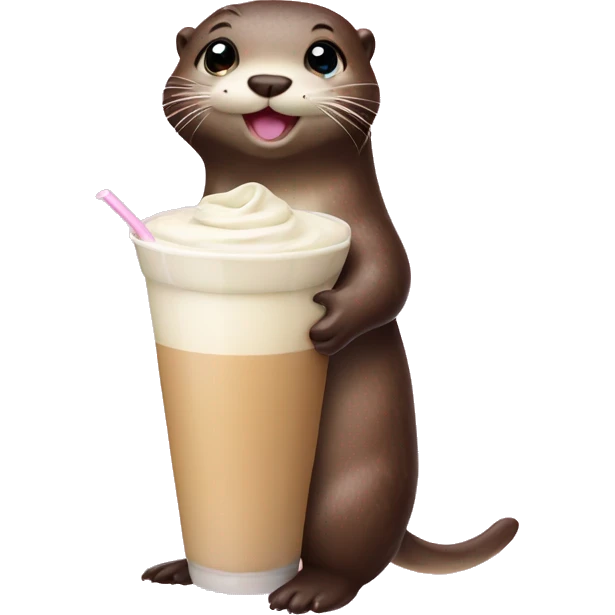 Girl otter with milk shake  emoji
