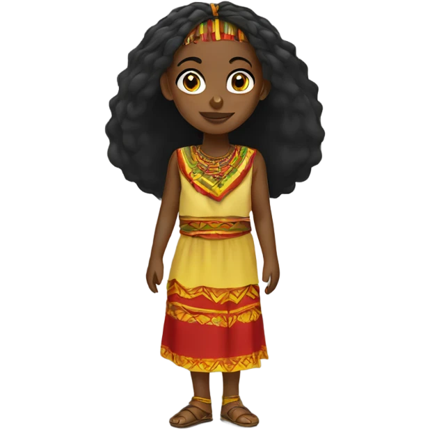 An Ethiopian girl wearing cultural attire emoji