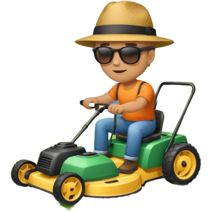 man mowing lawn emoji