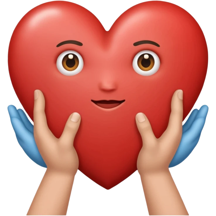 Draw two hands holding a heart, Do it without a small heart, just a big one, and that's it. emoji