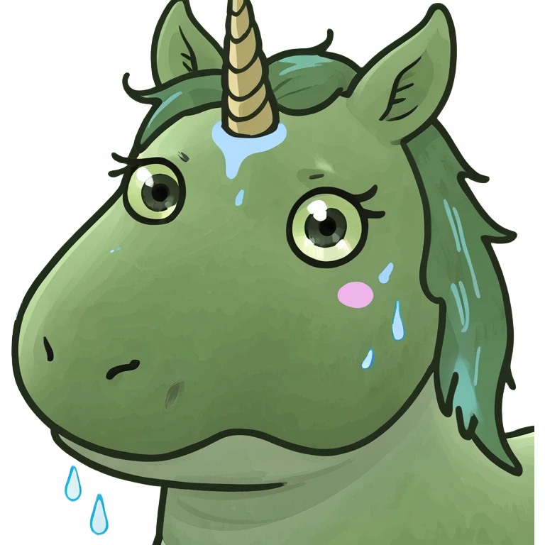 Rainbow baby unicorn tears on cheek emoji