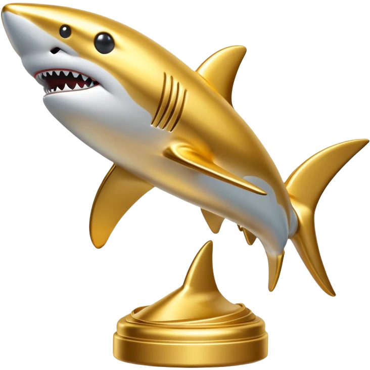golden shark statue emoji