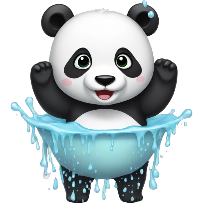 panda take a shower emoji