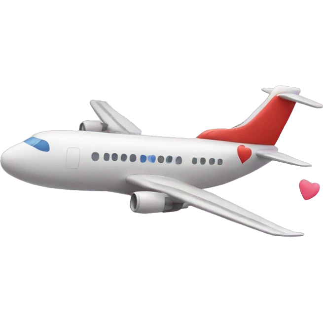 airplane with hearts emoji