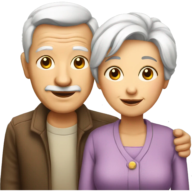 AN ELDERLY COUPLE emoji
