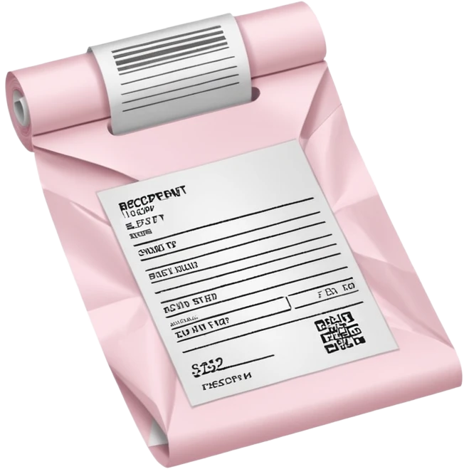 Light Pale Pink TAX receipt Printers emoji