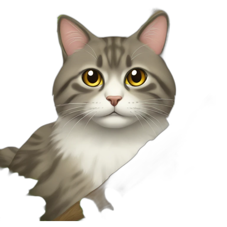 gato persa subido a un árbol emoji