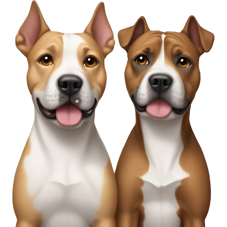 Two Amstaff friends emoji