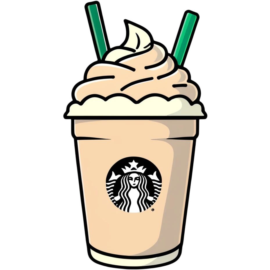 Starbucks frappuccino with whipped cream emoji