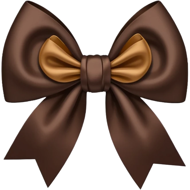 Dark Brown thin Bow emoji