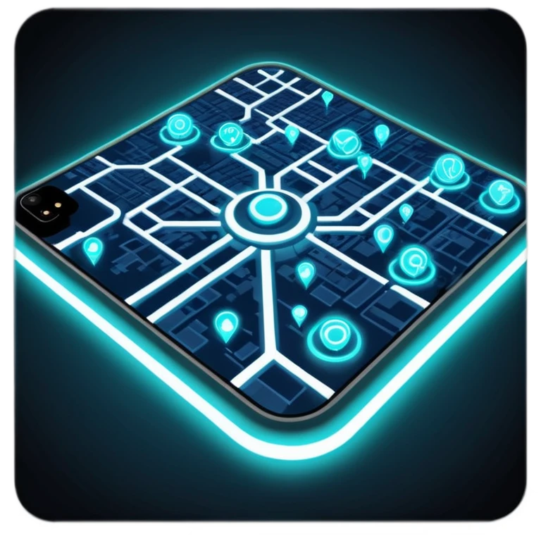 futuristic map emoji