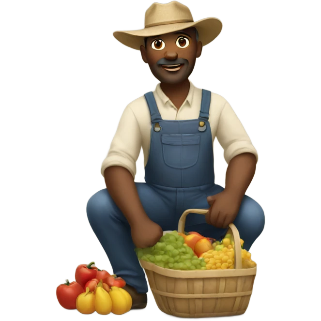 A farmer selling on his market  emoji