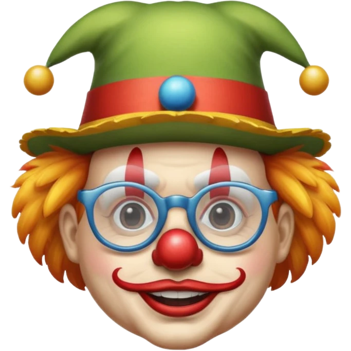Clown feathered hat with glasses emoji